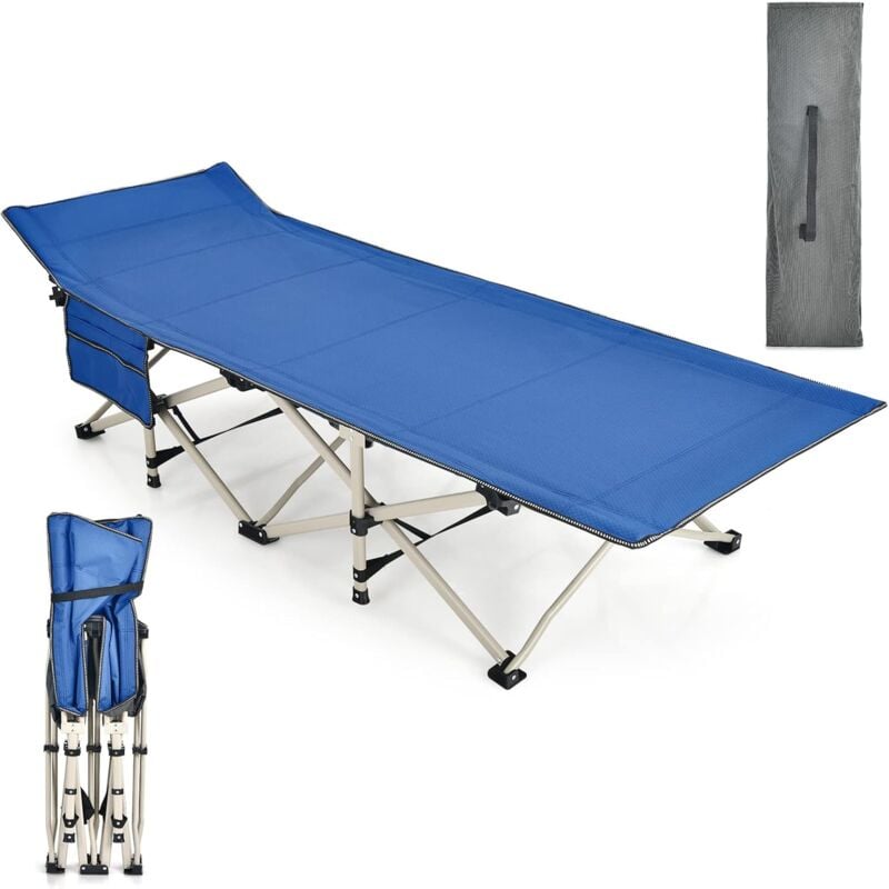 foto del prodotto costway letto pieghevole da campeggio, lettino in acciaio durevole da viaggio con borsa di trasporto, brandina per campeggio spiaggia casa ufficio,