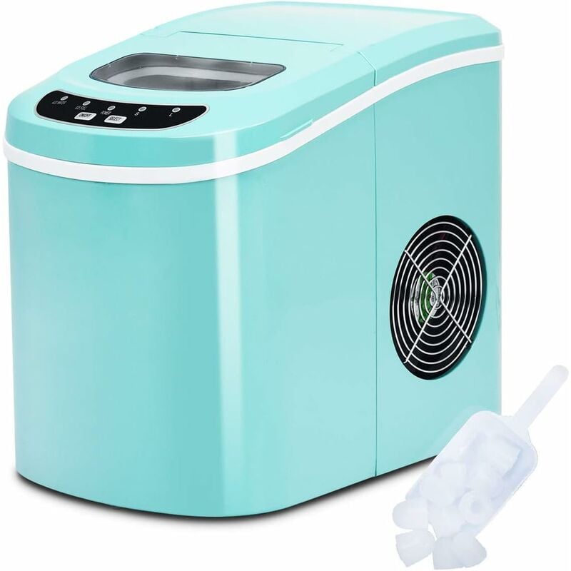 foto del prodotto costway macchina del ghiaccio portatile 12 kg, macchina del ghiaccio cubetti con cucchiaio porzionatore e cesto, 9 cubetti di ghiaccio in 6 13