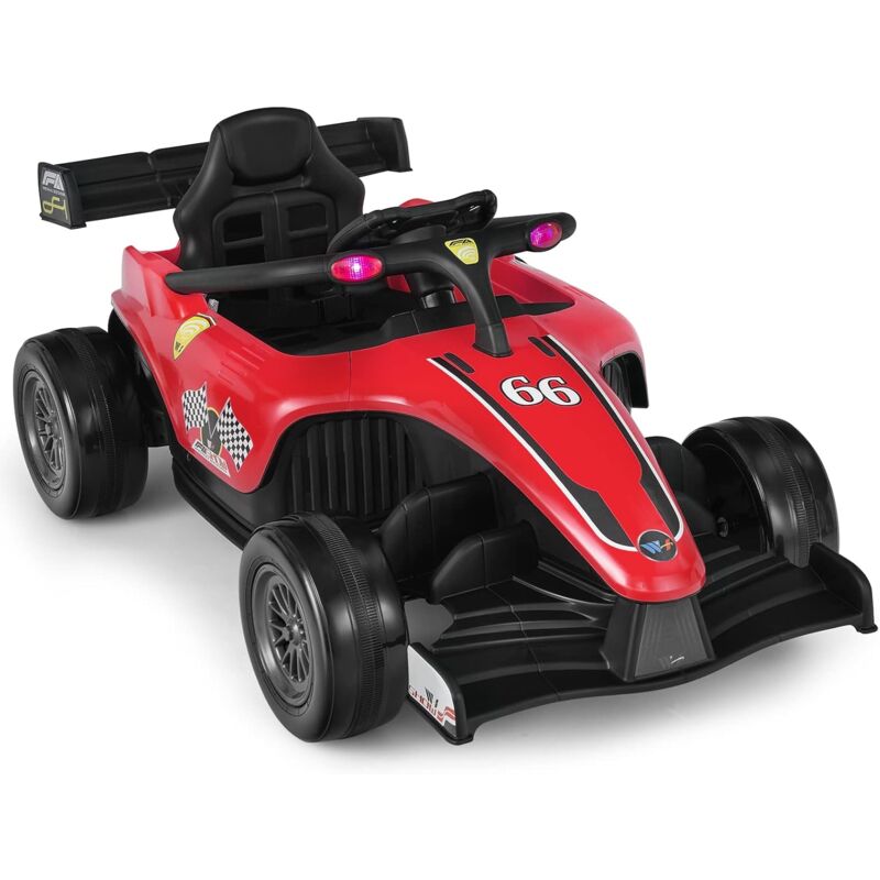 foto del prodotto costway macchina elettrica per bambini, veicolo elettrico 12v con telecomando e batteria ricaricabile, musica e luci led, velocit 2 5km h, per
