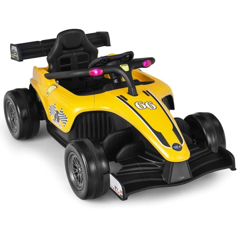 foto del prodotto costway macchina elettrica per bambini, veicolo elettrico 12v con telecomando e batteria ricaricabile, musica e luci led, velocit 2 5km h, per