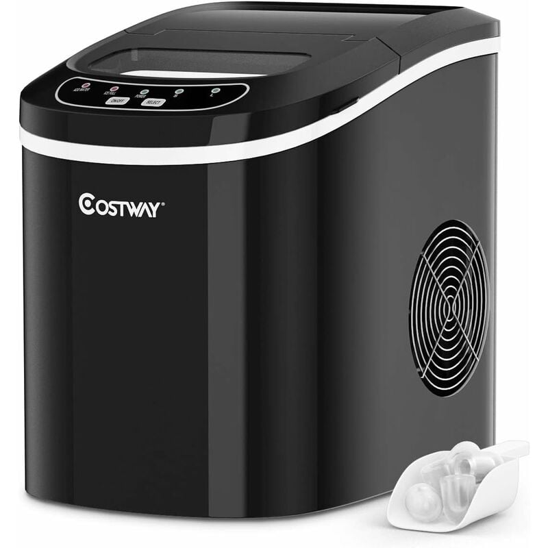 foto del prodotto costway machine gla ons machine pour glace r servoir 2,2l,12kg 24h 9 gla ons par 6 13min, pour maison,bureau,caf noir