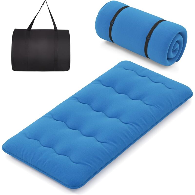 foto del prodotto costway materasso futon pieghevole, materasso portatile con sacca da trasporto per camping, materasso da terra con copertura lavabile 200 x 90 cm,