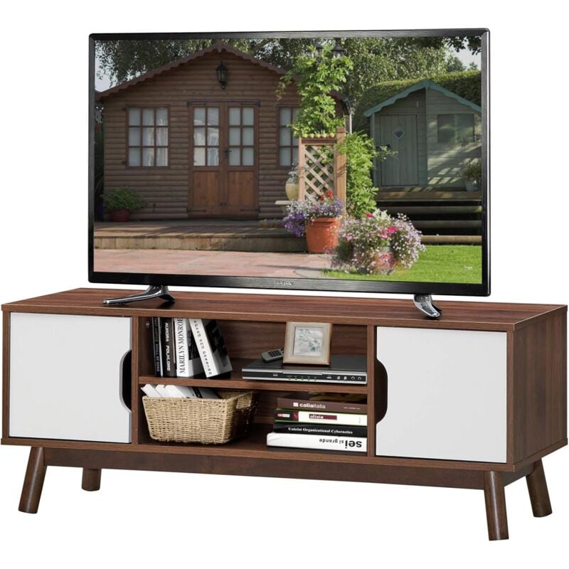 foto del prodotto costway mobile porta tv con ripiani aperti, per tv fino a 55, mobile tv di legno per salone, camera da letto, corridoio, facile da montare,120 x