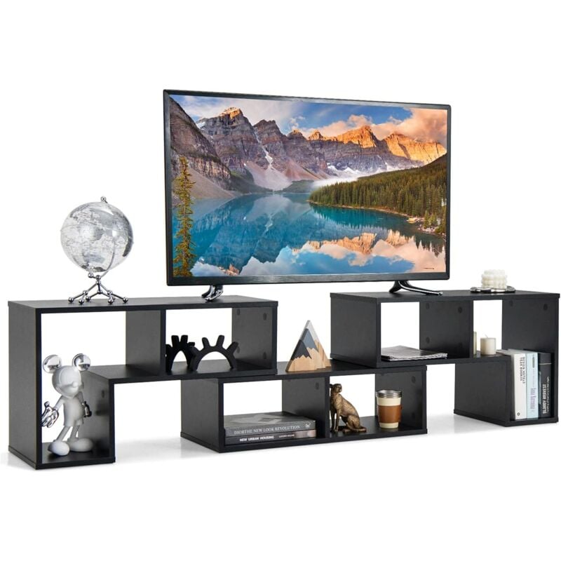 foto del prodotto costway mobile porta tv con ripiani aperti, per tv fino a 65 pollici, mobile tv di legno per salone, camera da letto, corridoio, facile da montare,