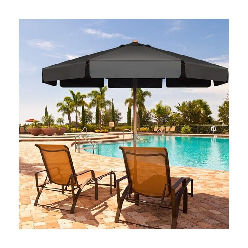 foto del prodotto costway ombrellone da giardino, ombrellone da esterno con pulsante manuale e inclinazione regolabile, protezione uv, diametro 3m, ideale per