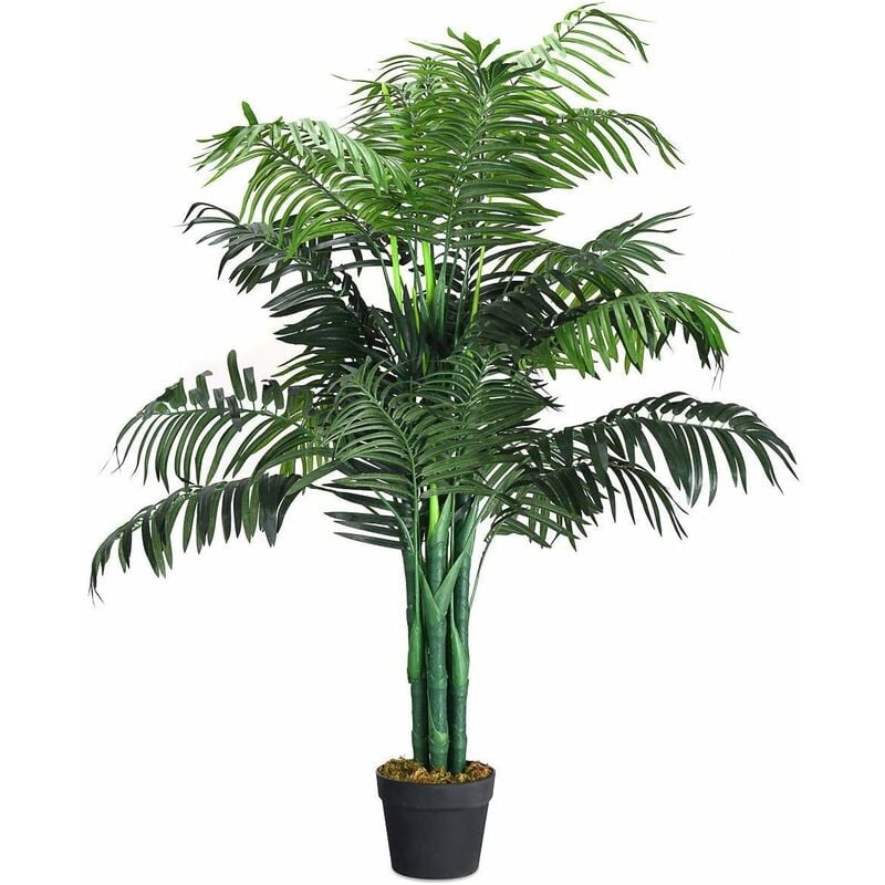 foto del prodotto costway palma artificiale, pianta finta da interno, pianta tropicale artificiale in vaso da arredo interno ed esterno, altezza di circa 110 cm