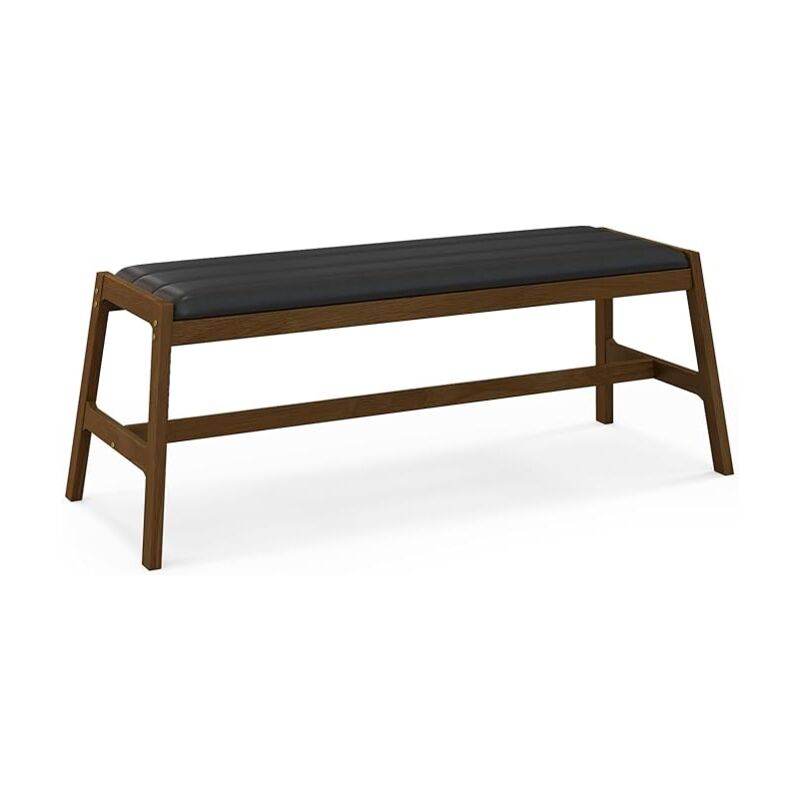 foto del prodotto costway panca in legno da pranzo 127cm, panca imbottita per sala da pranzo, panchina ingresso, montaggio facile, panchina da interno resistente e