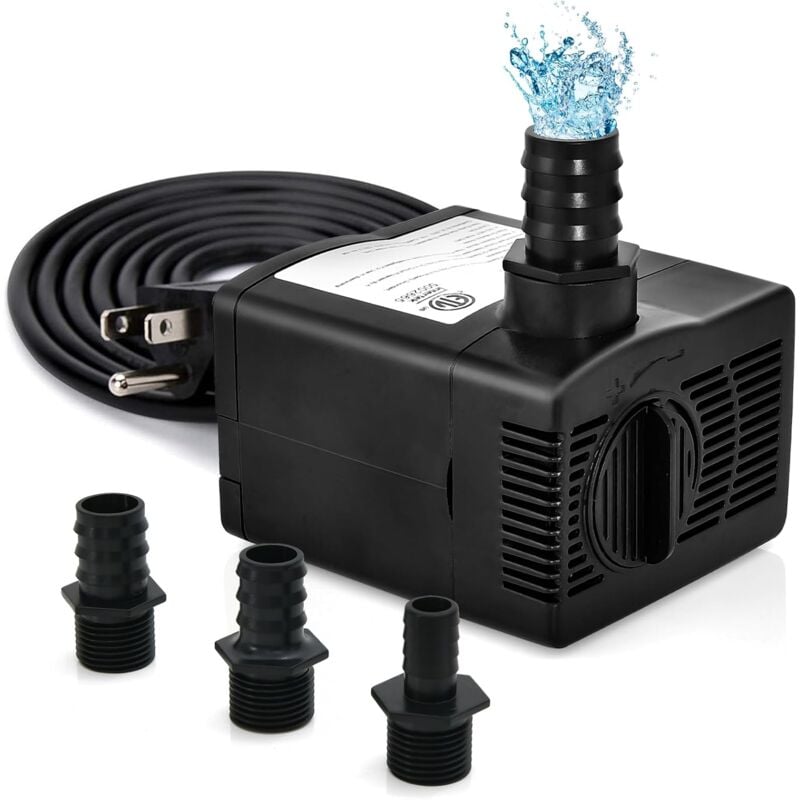foto del prodotto costway pompa sommergibile da 900l h 22w 1450l h 30w , pompa per fontane con sollevamento di 2,2 2,5 metri, cavo di alimentazione da 1,83 metri