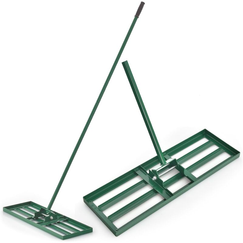 foto del prodotto costway rastrello livellatore per prato, livellatore giardino con piastra grande e impugnatura ergonomica, rastrello livellante per prato, campo da