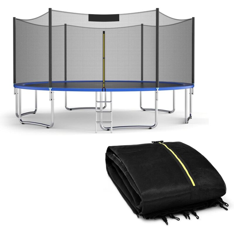 foto del prodotto costway rete per trampolino sostitutiva 244cm 305cm 366cm 427cm 457cm 488cm, ideale per struttura rotonda con 6 8 paletti con doppie cerniere,