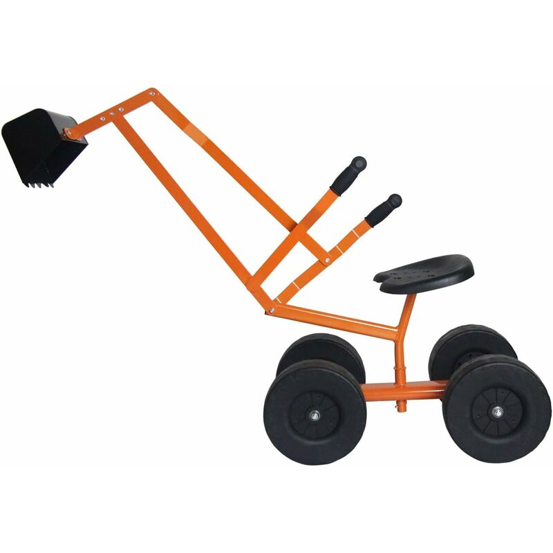 foto del prodotto costway ruspa giocattolo cavalcabile per bambini, escavatore di sabbia metallico per bambini con ruote, carico 50 kg, 106x28x35 cm, giallo stile 3 