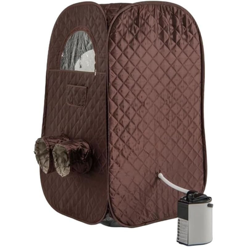 foto del prodotto costway sauna a vapore portatile 3l, sauna da casa con 9 livelli di regolazione della temperatura da 40 65 , telecomando, sedia pieghevole e