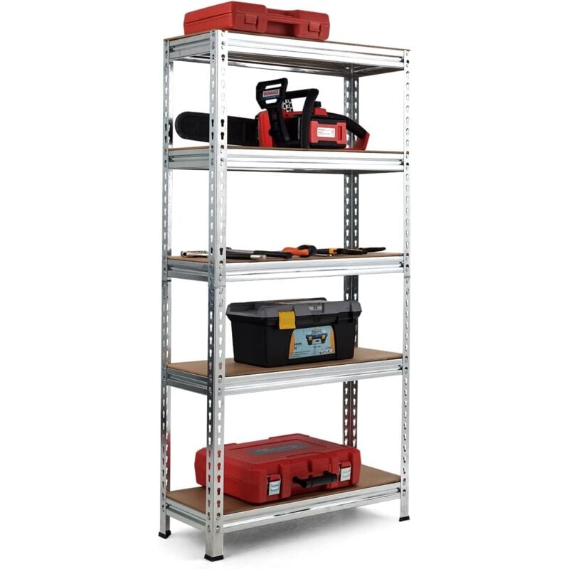 foto del prodotto costway scaffalature metalliche a 5 livelli, scaffale per garage resistente con ripiani regolabili, unit di scaffalature combinazioni libere,