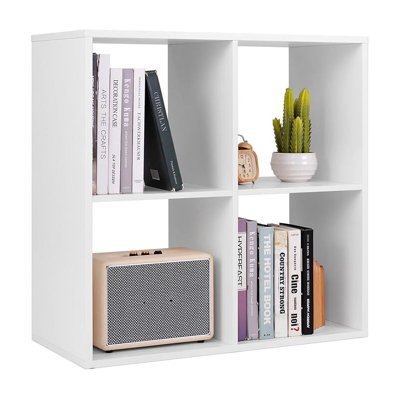 foto del prodotto costway scaffale multiuso con retro aperto, mobiletto espositore moderno a 2 3 4 6 cubi con kit anti ribaltamento, libreria autoportante per camera
