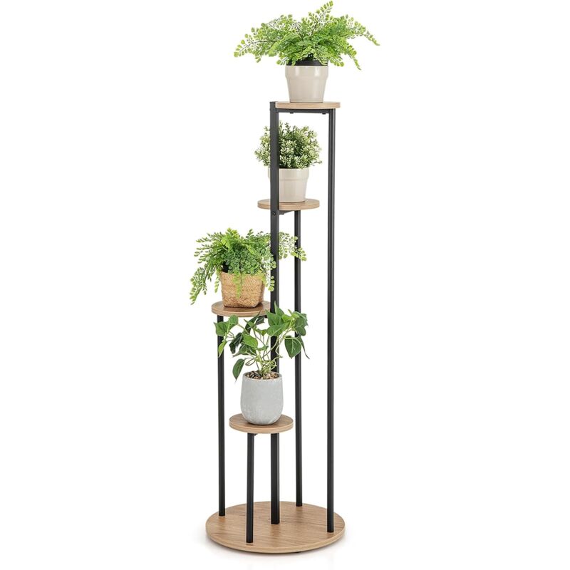 foto del prodotto costway scaffale per piante da interno, scaffale portafiori a 5 livelli, portapiante con telaio in metallo per salotto, studio e ufficio, 40 x 40 x
