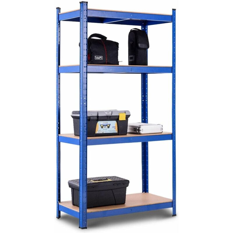 foto del prodotto costway scaffali per carichi, scaffalature a 4 ripiani, in metallo e mdf scaffale, per garage, magazzino, ripostiglio, portante 520 kg, 40 x 80