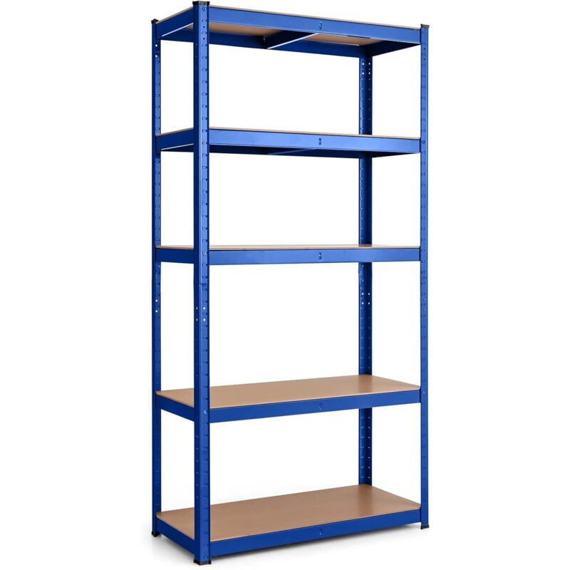 foto del prodotto costway scaffali per carichi, scaffalature a 5 ripiani, in metallo e mdf scaffale, per garage, magazzino, ripostiglio, portante 650 kg, 75 x 30 x 150