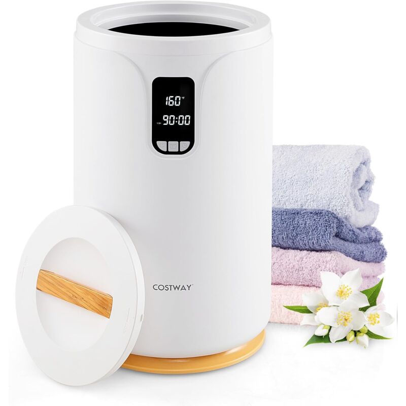 foto del prodotto costway scaldasalviette secchio 20l con luce led, secchio scaldasalviette elettrico per bagno e spa, scalda asciugamani con timer, blocco per