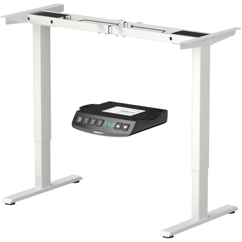 foto del prodotto costway scrivania regolabile in altezza, scrivania elettrica con 2 motori con memoria, protezione anticollisione e vassoio per cavi, standing desk
