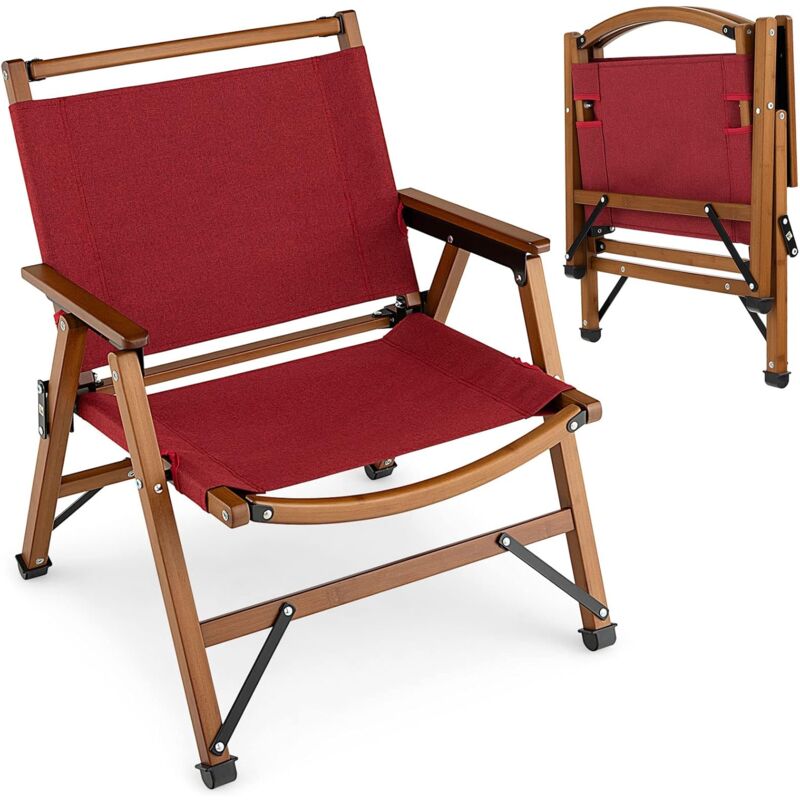foto del prodotto costway sedia da campeggio pieghevole, sedia da spiaggia portatile, sedia in bamb ultraleggera per esterni, ideale per campeggio, pesca e picnic,