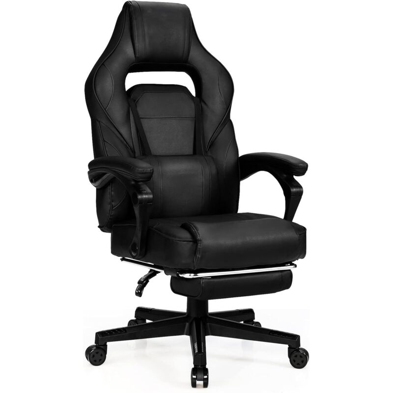 foto del prodotto costway sedia da gioco, sedia ergonomica per computer da corsa con schienale regolabile, sedia da ufficio reclinabile regolabile in altezza con