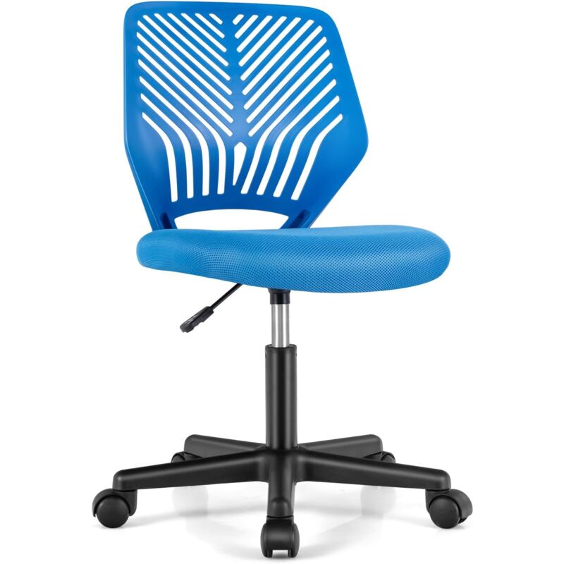 foto del prodotto costway sedia da scrivania ergonomica per bambini, sedia per computer in rete per bambini con ruote universali, regolabile in altezza, senza