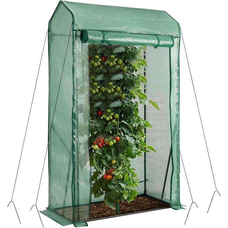 foto del prodotto costway serra da giardino inverno, mini serra per orto e piante con telaio in acciaio, porte a cerniera arrotolabili, telo in pe, ideale per