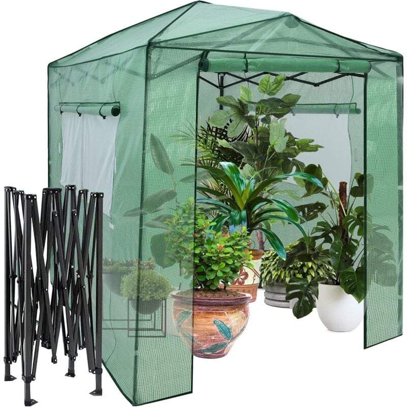 foto del prodotto costway serra per da giardino 180 x 250 x 230 cm, serra per orto e piante con telaio robusto, 2 finestre grandi e 2 porte arrotolabili con doppia