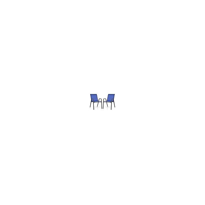 foto del prodotto costway set di 2 4 sedie da giardino, poltrone in tessuto textilene per esterno, sedie impilabili con gambe in metallo, portata 150 kg, 56 x 70 x