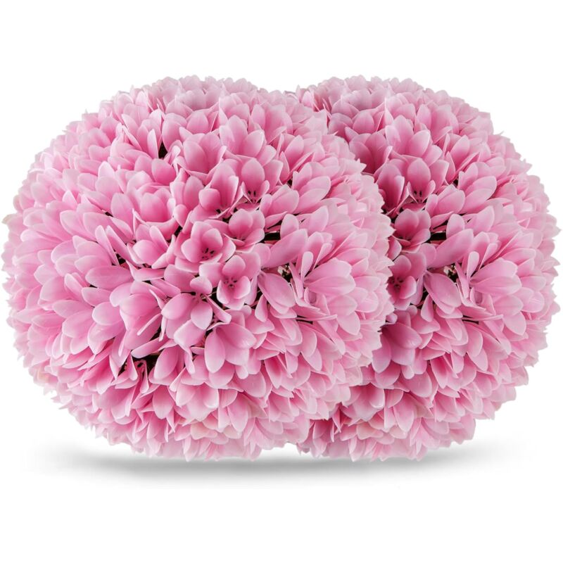 foto del prodotto costway set di 2 piante finte sfera di bosso 28 cm per vaso, palla di topiarie sintetica in pe da giardino, piante artificiali decorative