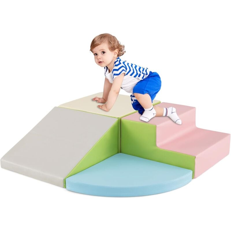 immagine 0 del prodotto costway set di blocchi in schiuma per bambini 4 pezzi, set di costruzioni morbide in pu epe per sviluppo dei bambini, gioco attivo interno per
