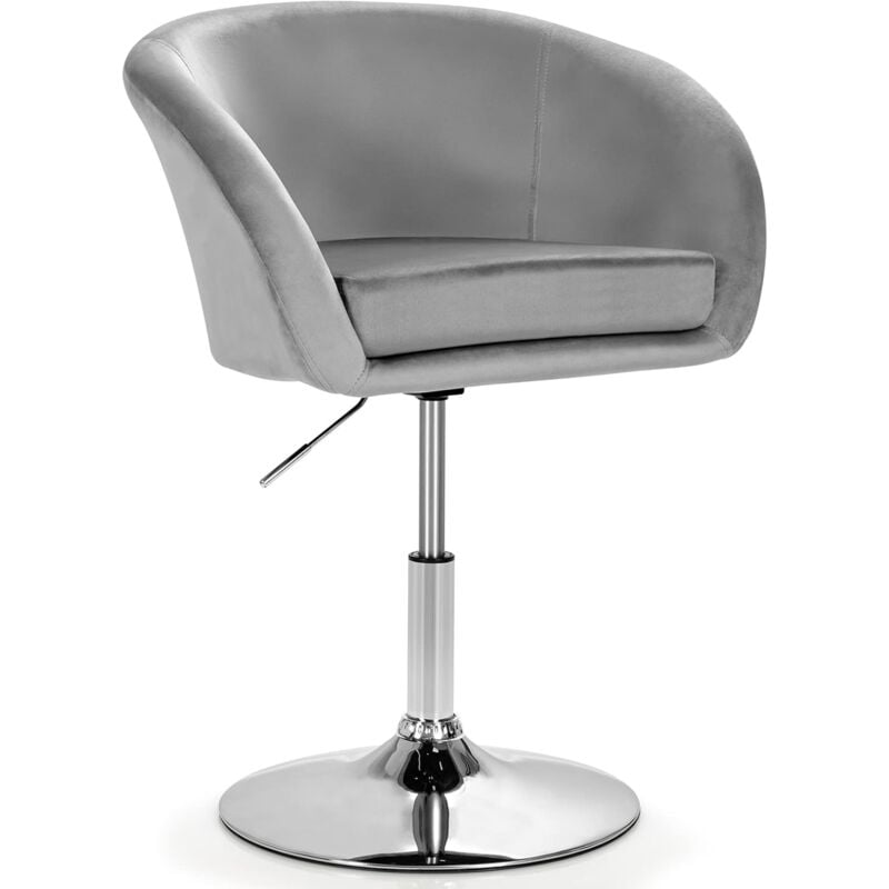 foto del prodotto costway sgabelli da bar girevole in velluto, sgabelli cucina moderni design alte con schienale, sedia rotondo regolabile in altezza, con braccioli,