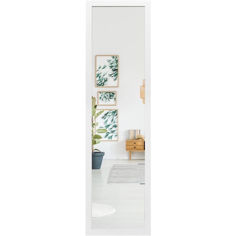 foto del prodotto costway specchio a figura intera sopra la porta, specchio da parete lungo con ganci per la porta, ideale per camera da letto soggiorno ingresso,