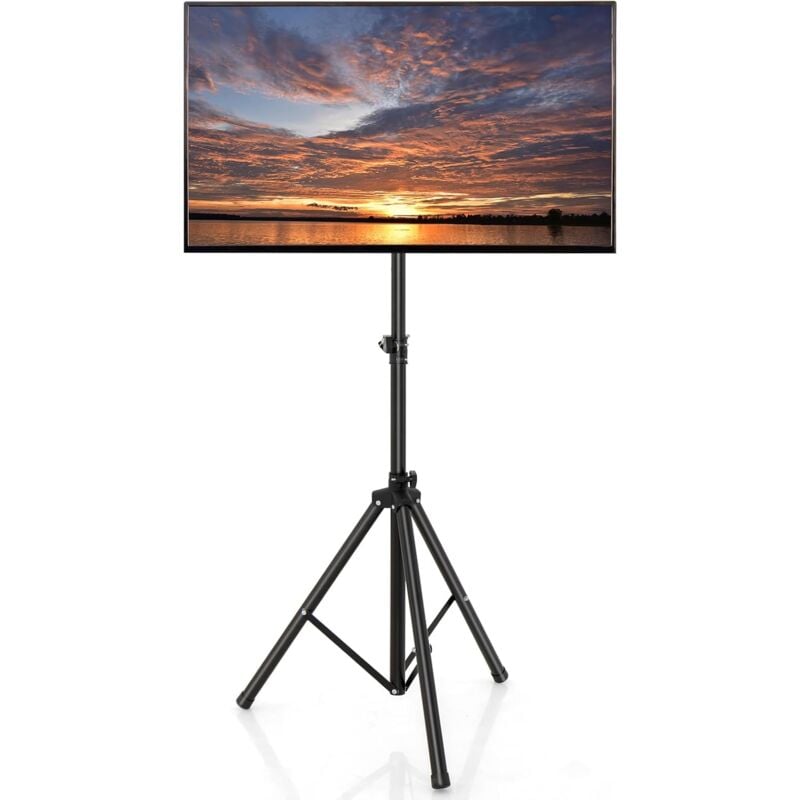 foto del prodotto costway supporto pieghevole per tv da pavimento con regolabile in altezza, treppiede per tv 21 47 pollici a schermo piatto con capacit di peso di