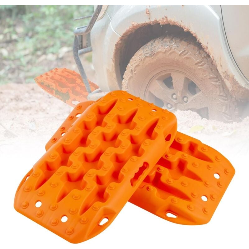 foto del prodotto costway tappetino di trazione 2 pezzi, carico 10t, piastre di trazione per suv camper auto camion, tavola di recupero per piste offroad, per