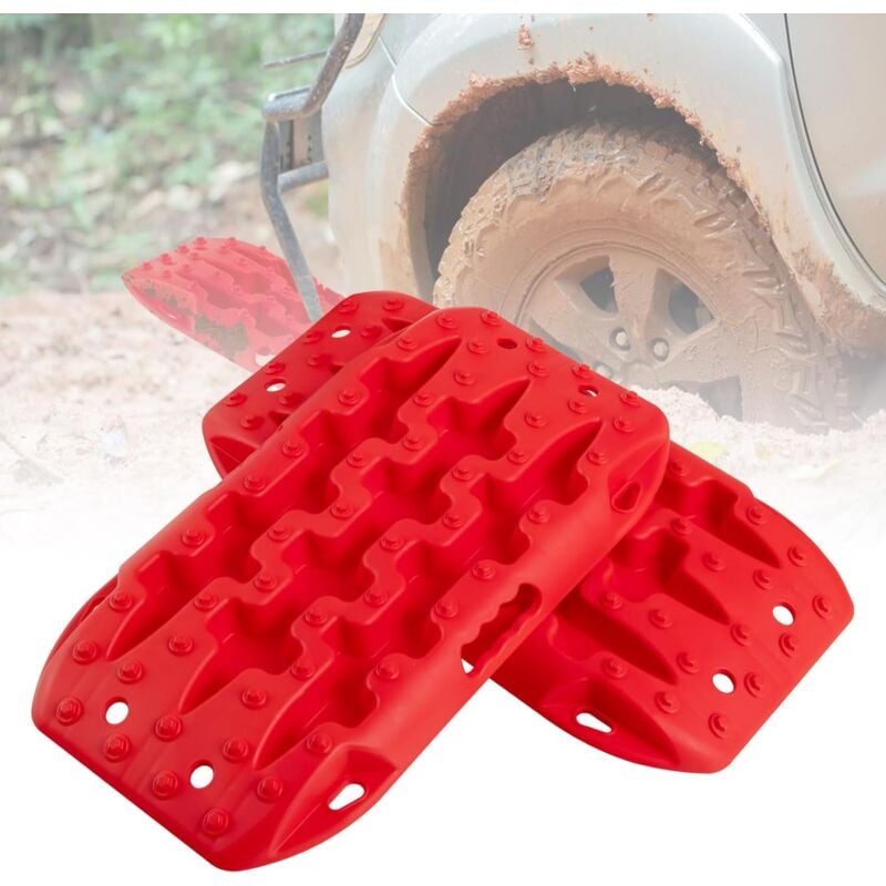foto del prodotto costway tappetino di trazione 2 pezzi, carico 10t, piastre di trazione per suv camper auto camion, tavola di recupero per piste offroad, per