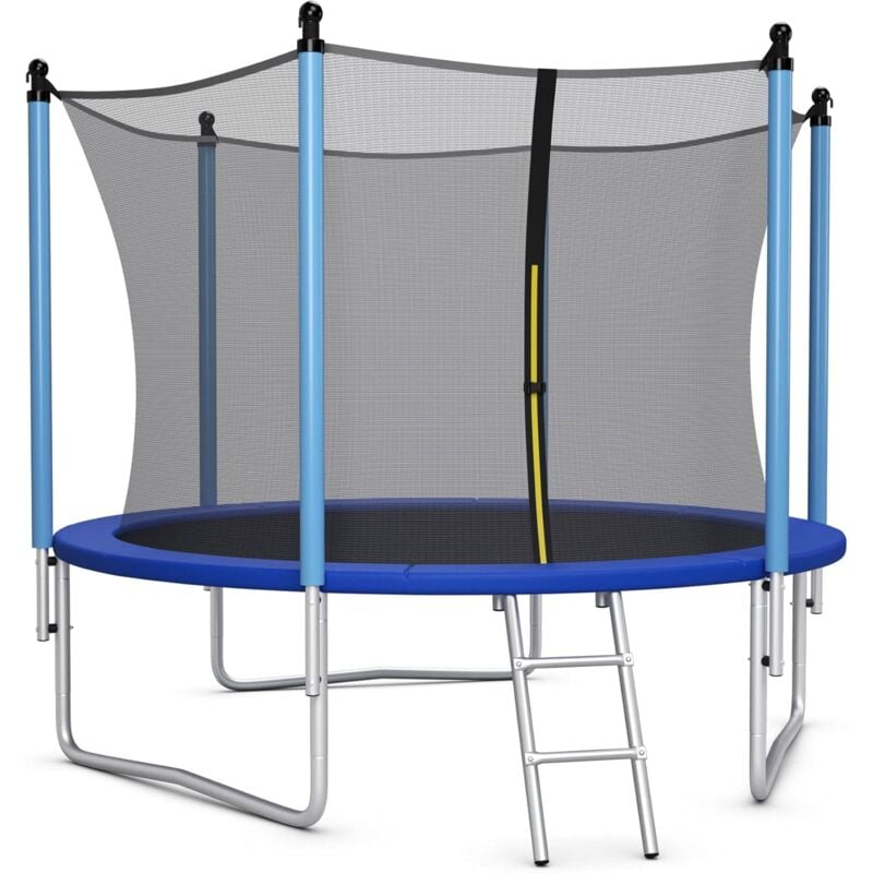 foto del prodotto costway tappeto elastico per bambini 244 305 366 427cm certificato gs, trampolino elastico da interno ed esterno con rete, tubi galvanizzati