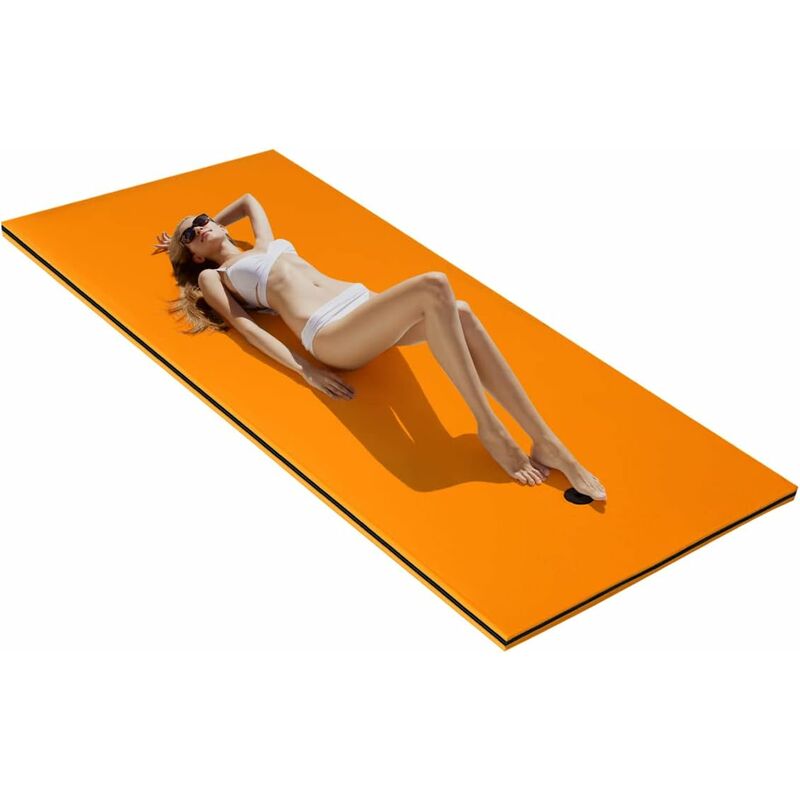 foto del prodotto costway tappeto galleggiante per piscina e mare, 220 x 90 cm, materassino galleggiante in schiuma per rilassarsi e divertirsi, con cuscino