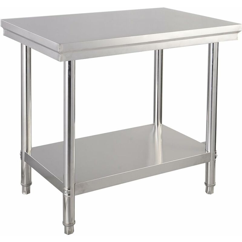 foto del prodotto costway tavolo da lavoro multifunzione in acciaio, ideale per supermercato, ristorante e negozio, 91,5 x 61 x 90 cm, argento