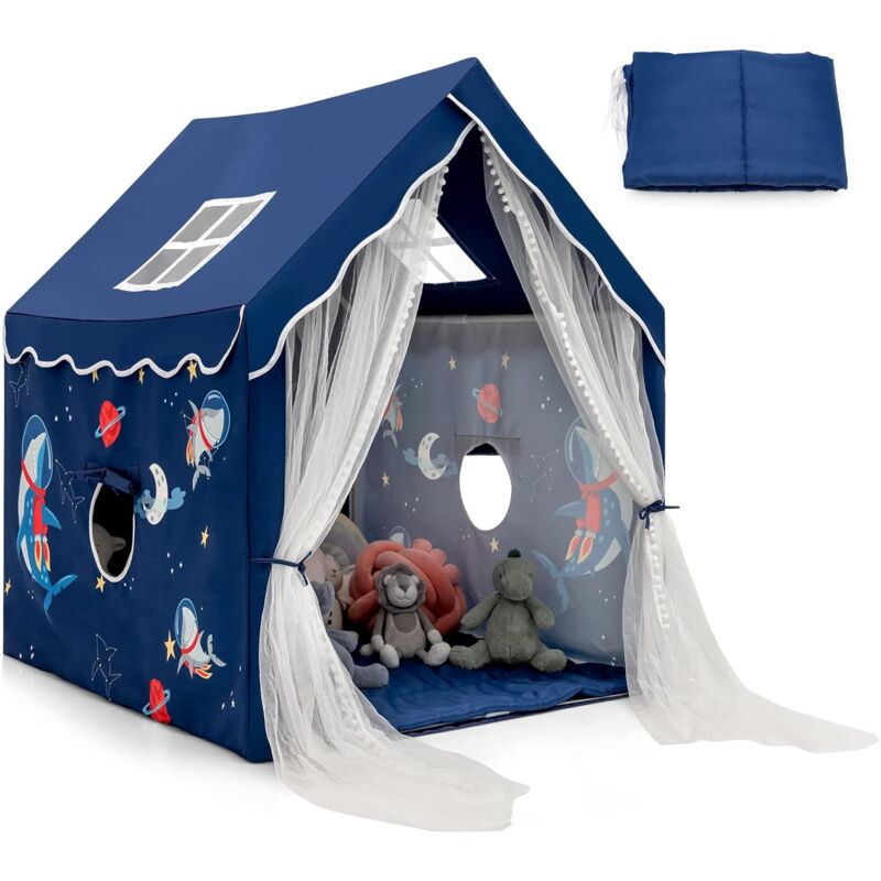 foto del prodotto costway tenda da gioco per bambini, casetta per bambini da interno con tappetino imbottito rimovibile, ideale per bambini e bambine, 105 x 121 x