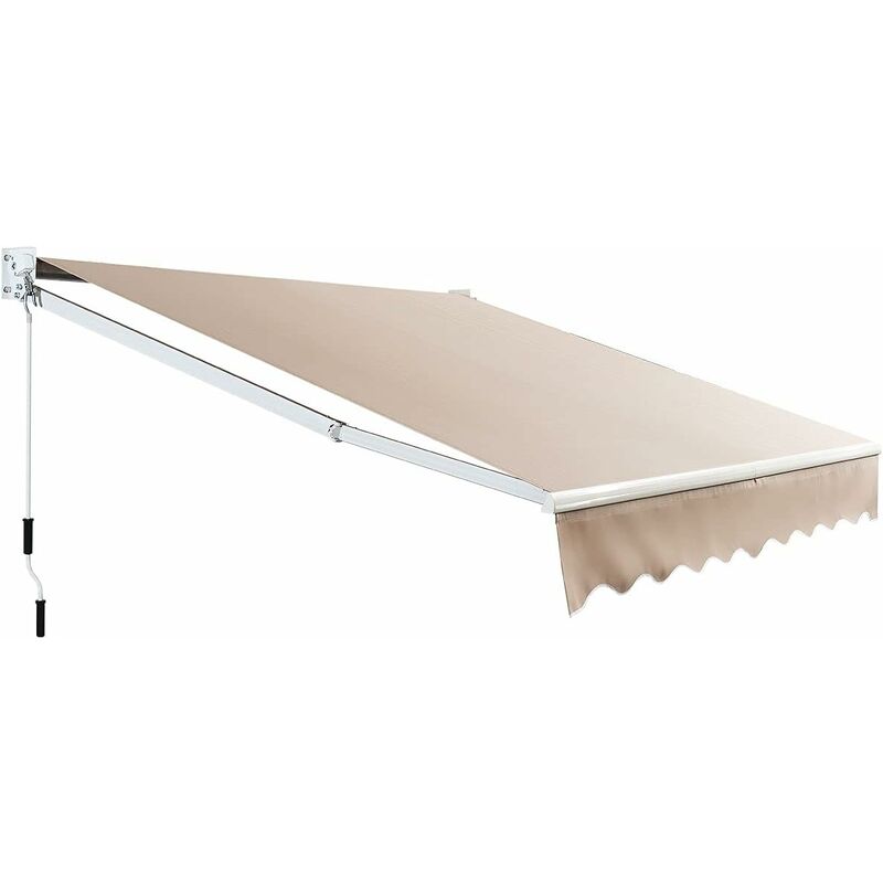 foto del prodotto costway tenda da sole per esterno avvolgibile, tenda da sole a bracci estensibili con telaio in alluminio e tettuccio resistente al sole e