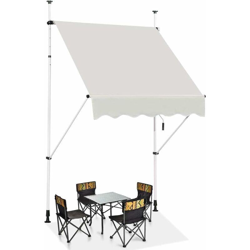 foto del prodotto costway tenda da sole per esterno, tenda da sole a bracci estensibili con struttura telescopica e tessuto resistene ai raggi solari, regolabile in