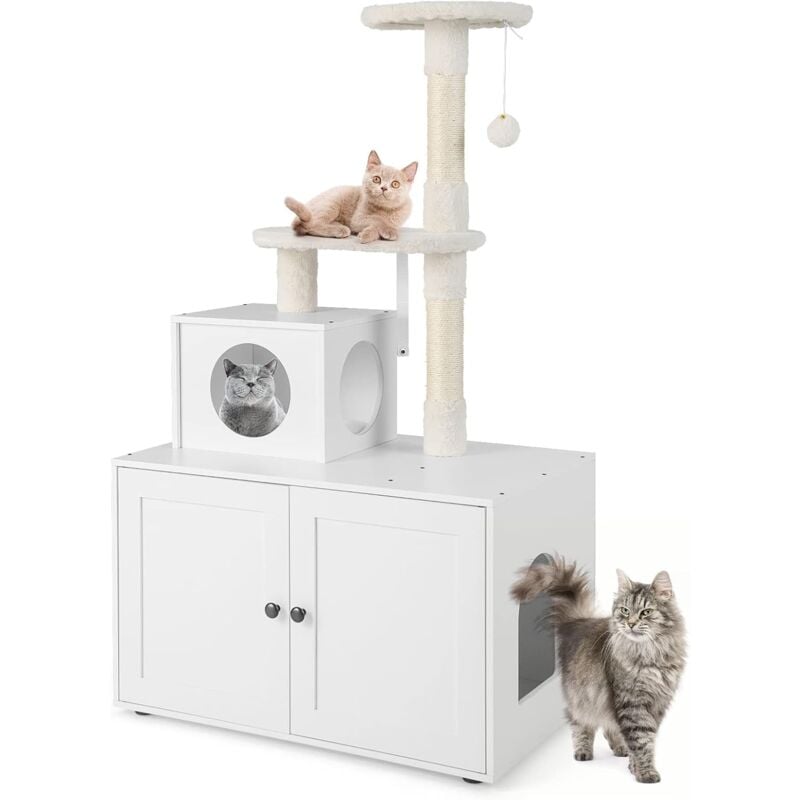 foto del prodotto costway tiragraffi per gatti adulti, tiragraffi per gatti con cuccia, piattaforma, cuscini e tiragraffi, albero tiragraffi per gatti grandi alto in