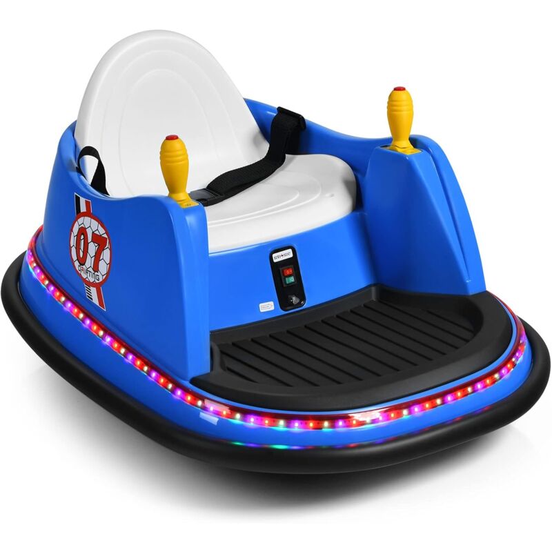 foto del prodotto costway veicolo elettrico macchina elettrica design autoscontro per bambini, girevole a 360 , con luci e musica, con telecomando, per bambini 2 5