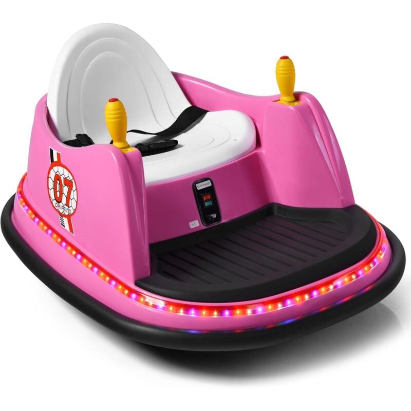 foto del prodotto costway veicolo elettrico macchina elettrica design autoscontro per bambini, girevole a 360 , con luci e musica, con telecomando, per bambini 2 5