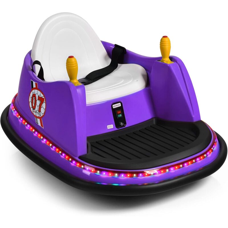foto del prodotto costway veicolo elettrico macchina elettrica design autoscontro per bambini, girevole a 360 , con luci e musica, con telecomando, per bambini 2 5