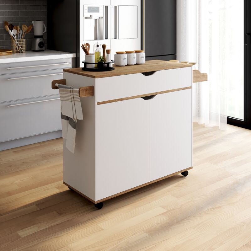 foto del prodotto cosy xxl l.90 cm aparador de cocina con caj n blanco y estantes estilo haya