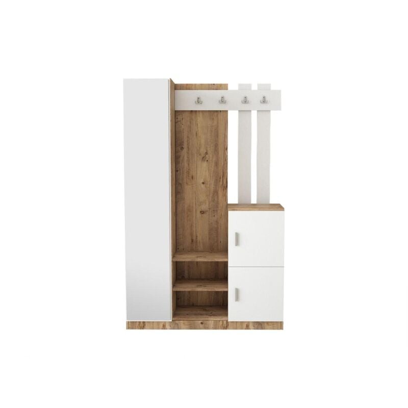 foto del prodotto cotecosy guardaroba con 3 ante e 1 specchio bianco e naturale mirota