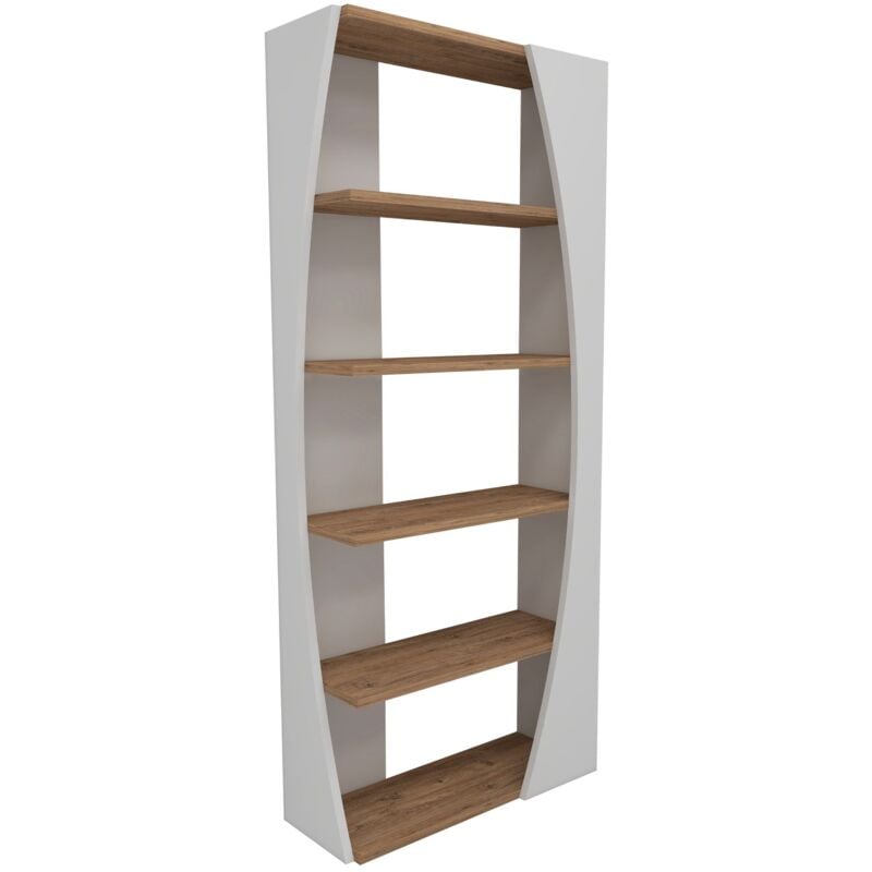 foto del prodotto cotecosy scaffale 5 ripiani effetto bianco e pino atlantico h150 cm selge