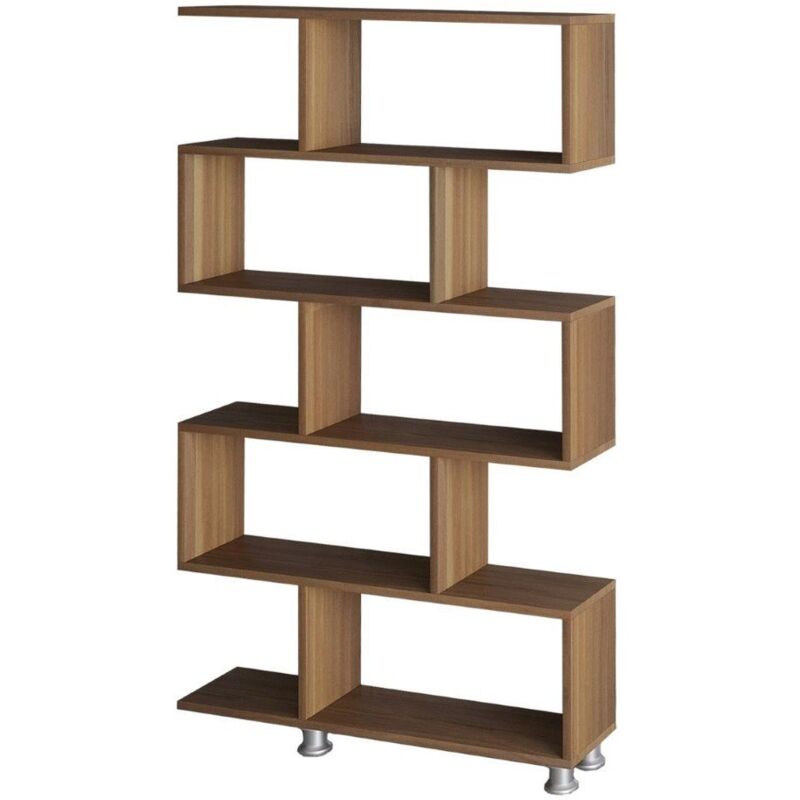 foto del prodotto cotecosy - scaffale 5 ripiani effetto noce h156 cm - nil fer